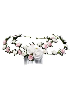 Couronne de fleur dans les cheveux Blanc