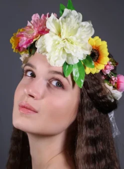 Couronne de fleurs champêtre Jaune