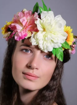 Couronne de fleurs champêtre Jaune