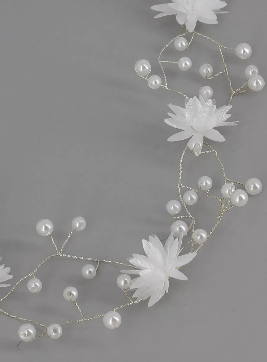 Couronne de fleur souple avec fleurs ou guirlande à tresser Blanc