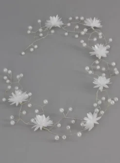 Couronne de fleur souple avec fleurs ou guirlande à tresser Blanc