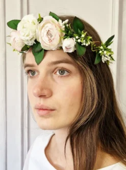 Couronne de Fleurs Pivoines et feuillage