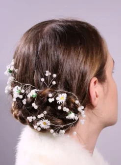 Couronne de fleurs souple Blanc