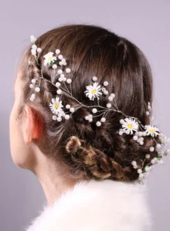 Couronne de fleurs souple Blanc