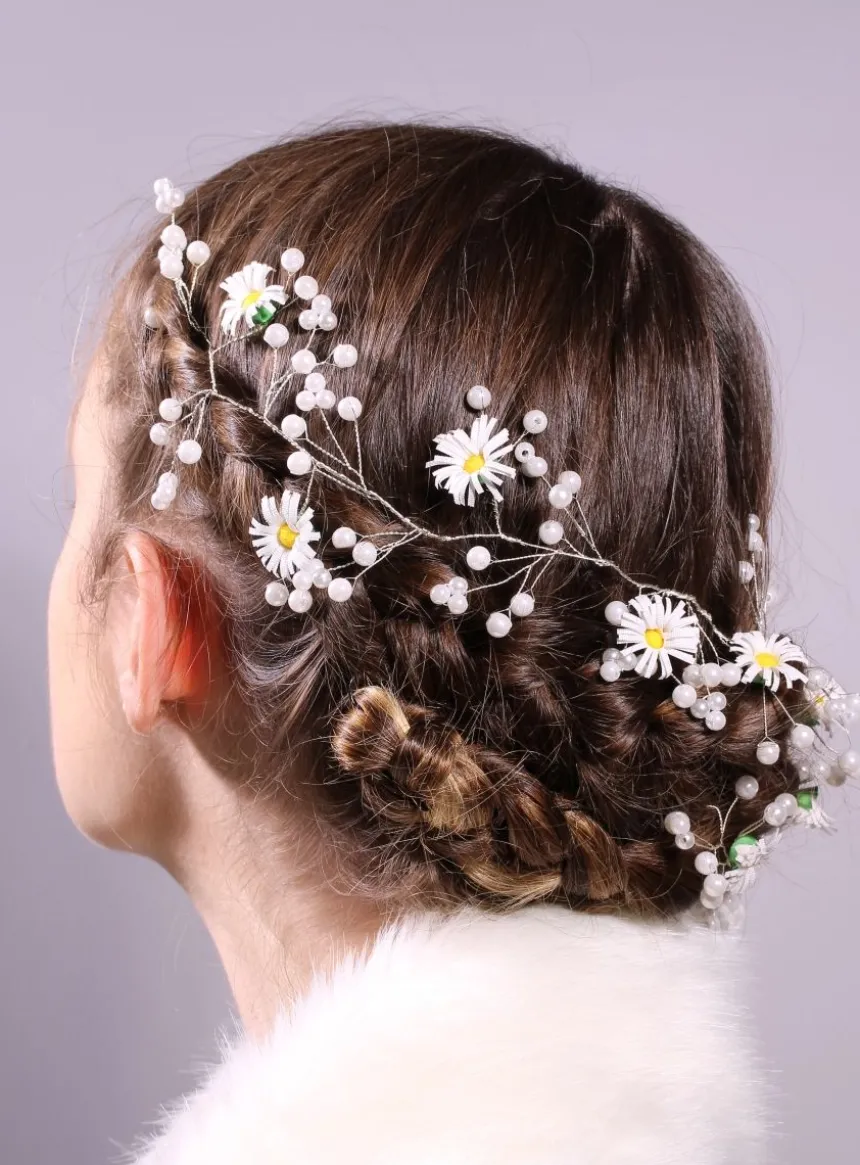 Couronne de fleurs souple Blanc