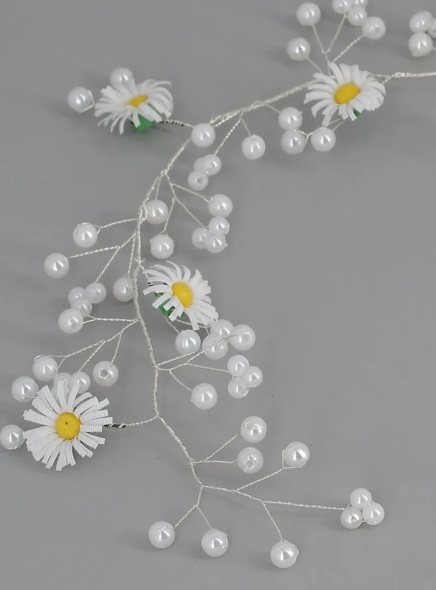 Couronne de fleurs souple Blanc