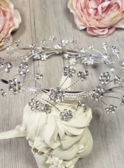 Couronne diadème avec strass Gris argent