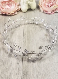 Couronne diadème avec strass Gris argent