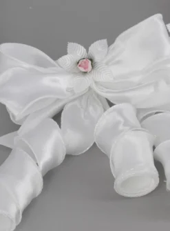 Couronne fleurs blanches et rose Blanc