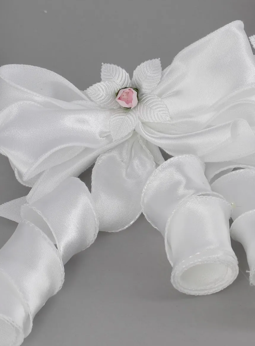 Couronne fleurs blanches et rose Blanc