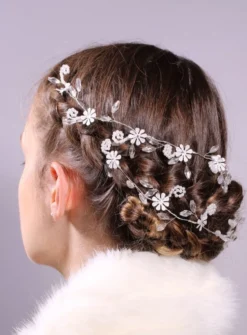 Couronne guirlande cheveux souple Blanc