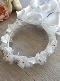 Couronne petit diamètre blanche et or Blanc
