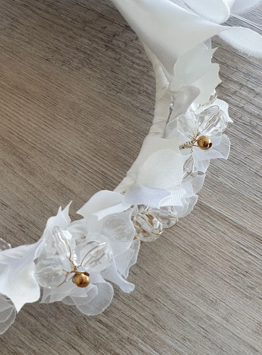 Couronne petit diamètre blanche et or Blanc