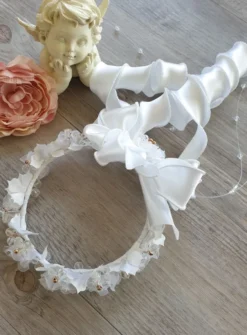 Couronne petit diamètre blanche et or Blanc