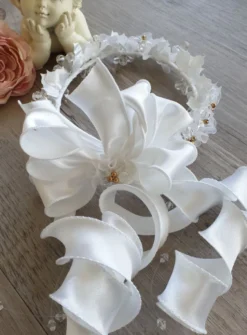 Couronne petit diamètre blanche et or Blanc