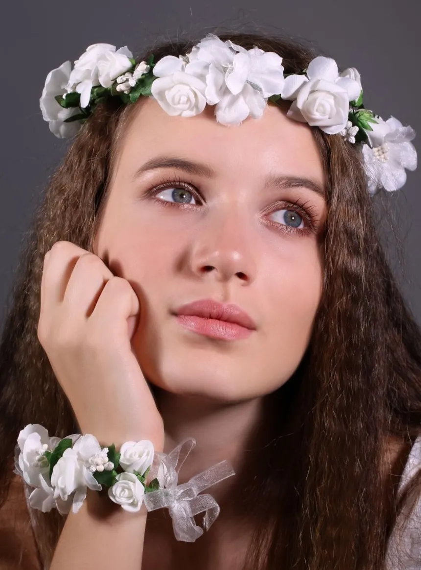 Couronne pour demoiselle d'honneur Blanc
