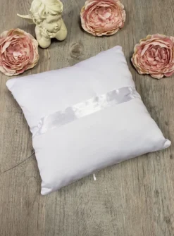 Coussin pour alliances dentelle blanche