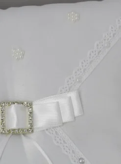 Coussin pour alliances nœud et strass