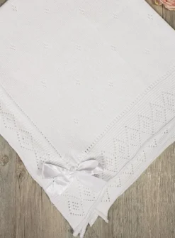 Couverture bébé Tricot et noeud