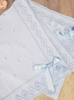 Couverture bébé Tricot et noeud