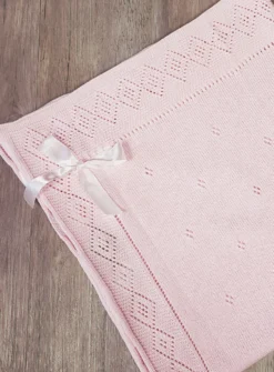 Couverture bébé Tricot et noeud