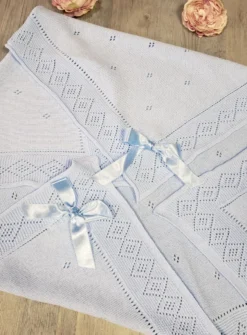 Couverture bébé Tricot et noeud