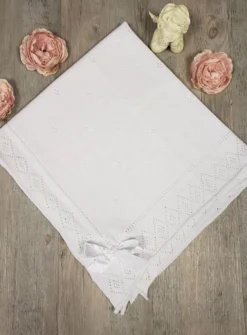 Couverture bébé Tricot et noeud