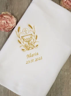 Couverture de baptême - Personnalisable Blanc