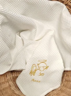 Couverture naissance bébé coton nid-d'abeille