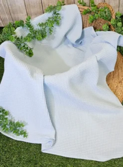 Couverture naissance bébé coton nid-d'abeille