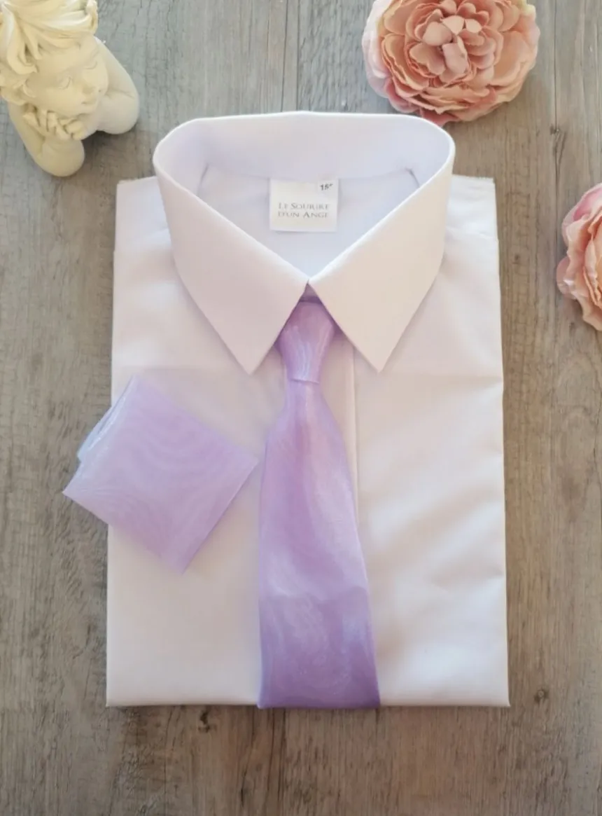 Cravate bébé et enfant organza + pochette