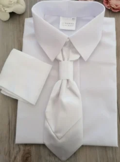 Cravate lavallière enfant satin uni avec pochette