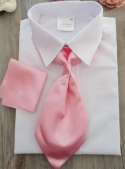 Cravate lavallière enfant satin uni avec pochette