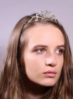 Diadčme mariage avec strass Gris argent
