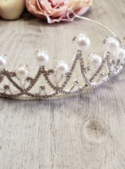 Diadème princesse fille ou femme Gris argent