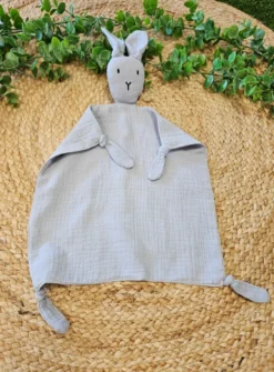 Doudou lapin en coton - personnalisé