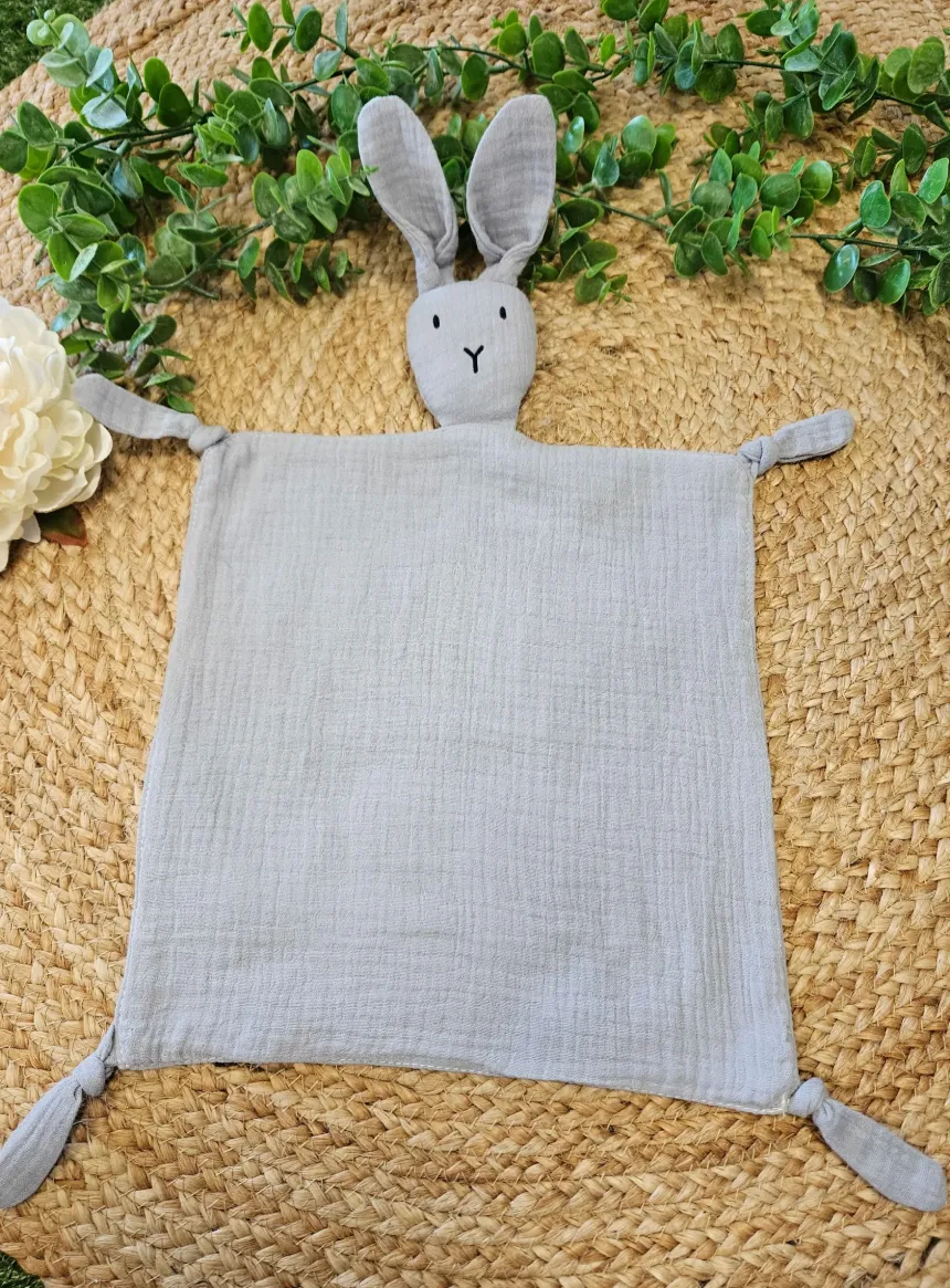 Doudou lapin en coton - personnalisé