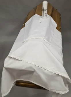 Drap linceul coton + étole dentelle + bougie