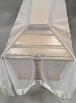 Drap linceul mortuaire résille transparente Blanc