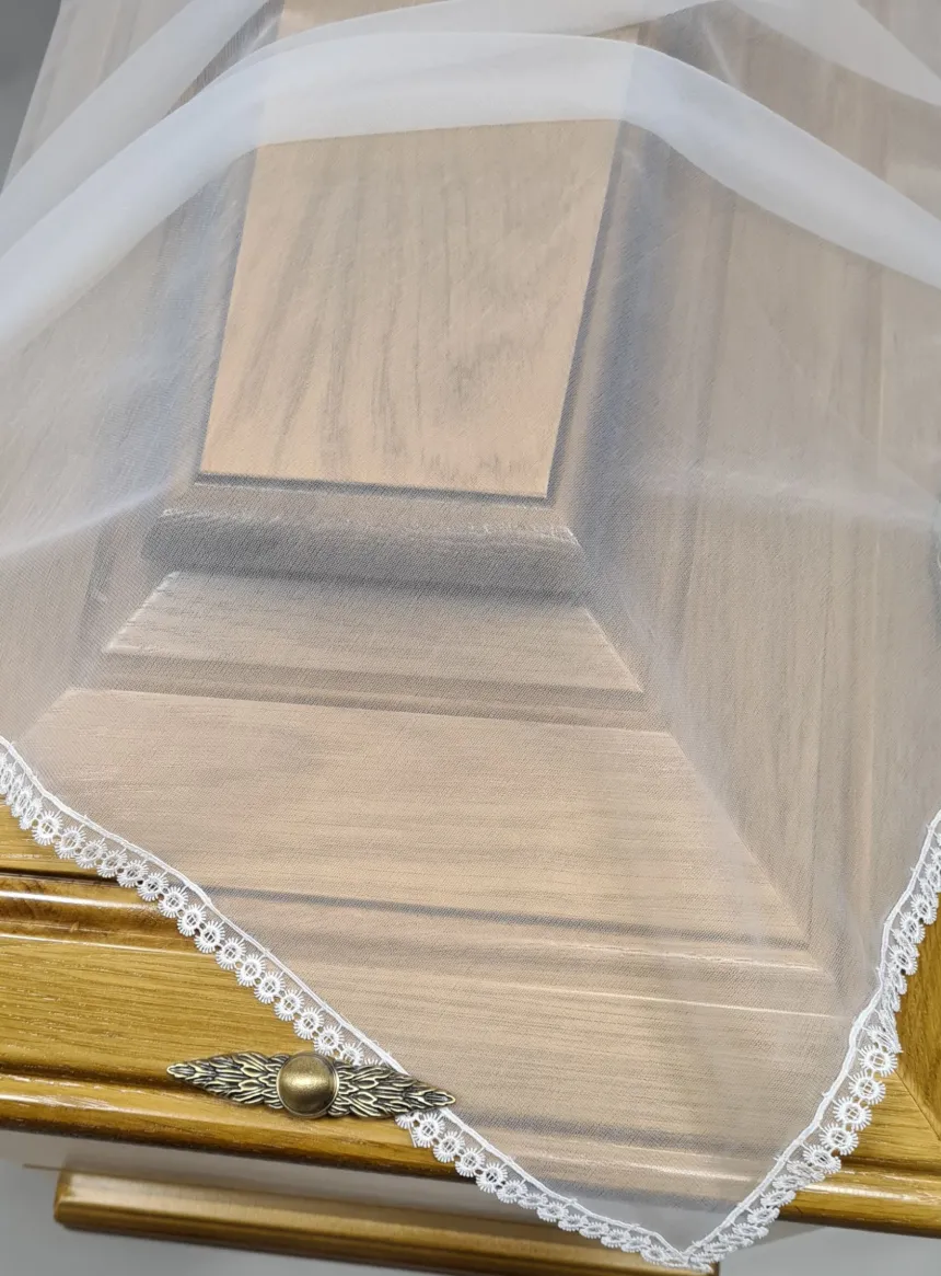 Drap mortuaire linceul transparent dentelle