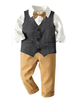 Ensemble Cérémonie Bébé Petit Garçon motif Chevron