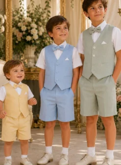 Ensemble de cérémonie garçon 4 pièces – Bermuda