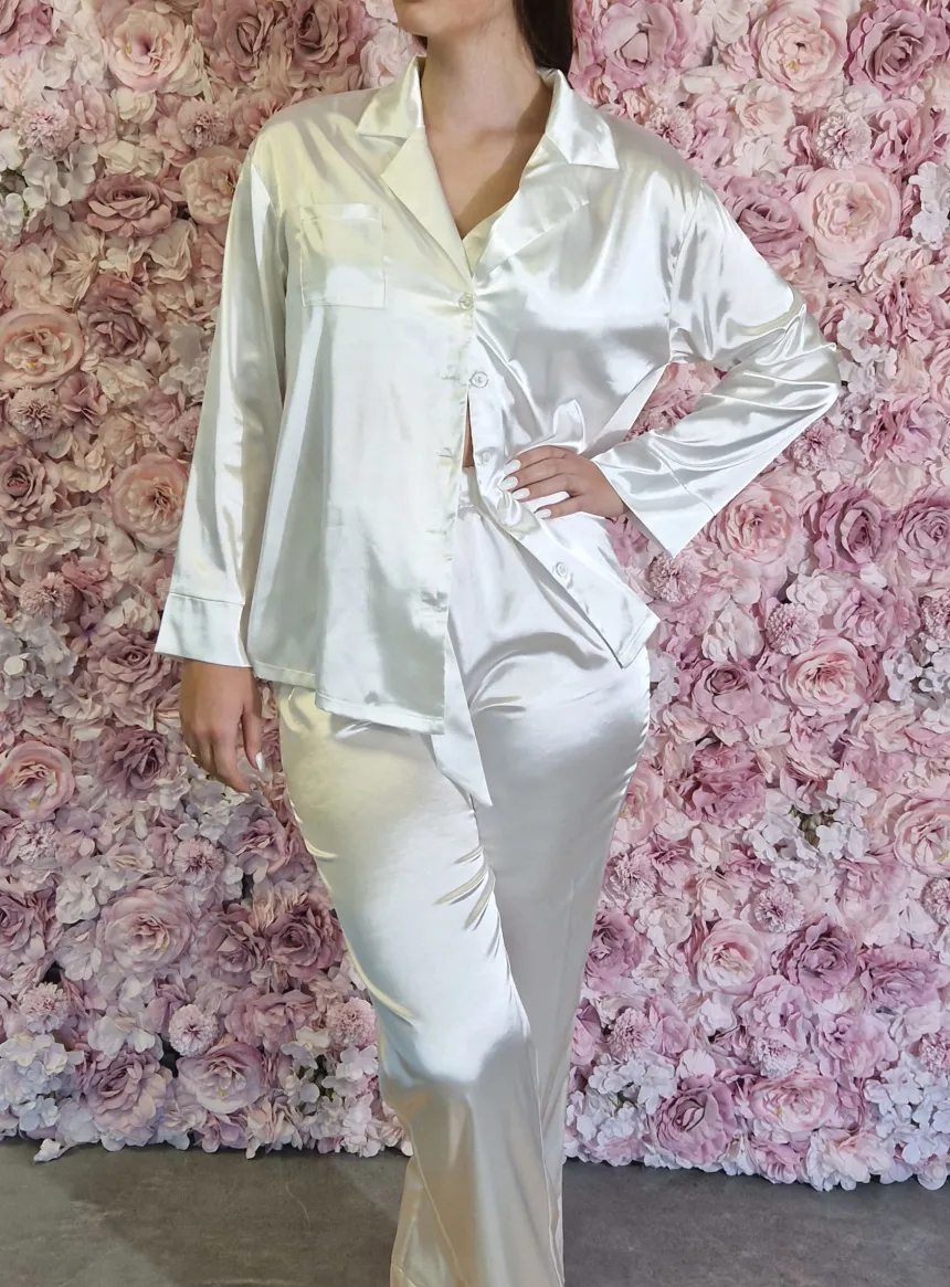 Ensemble pyjama Femme satin 3 pièces