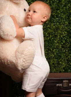 Ensemble salopette + body de cérémonie bébé garçon