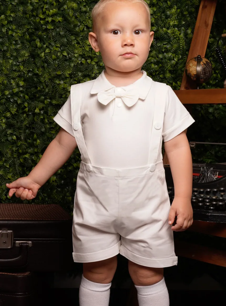 Ensemble salopette + body de cérémonie bébé garçon