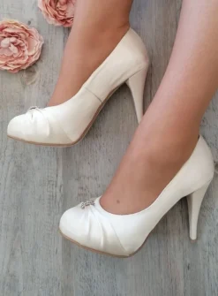 Escarpins mariage femme satin et strass
