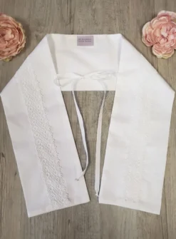 Etole de baptême bande dentelle Blanc
