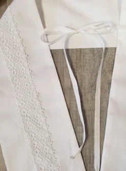 Etole de baptême bande dentelle Blanc