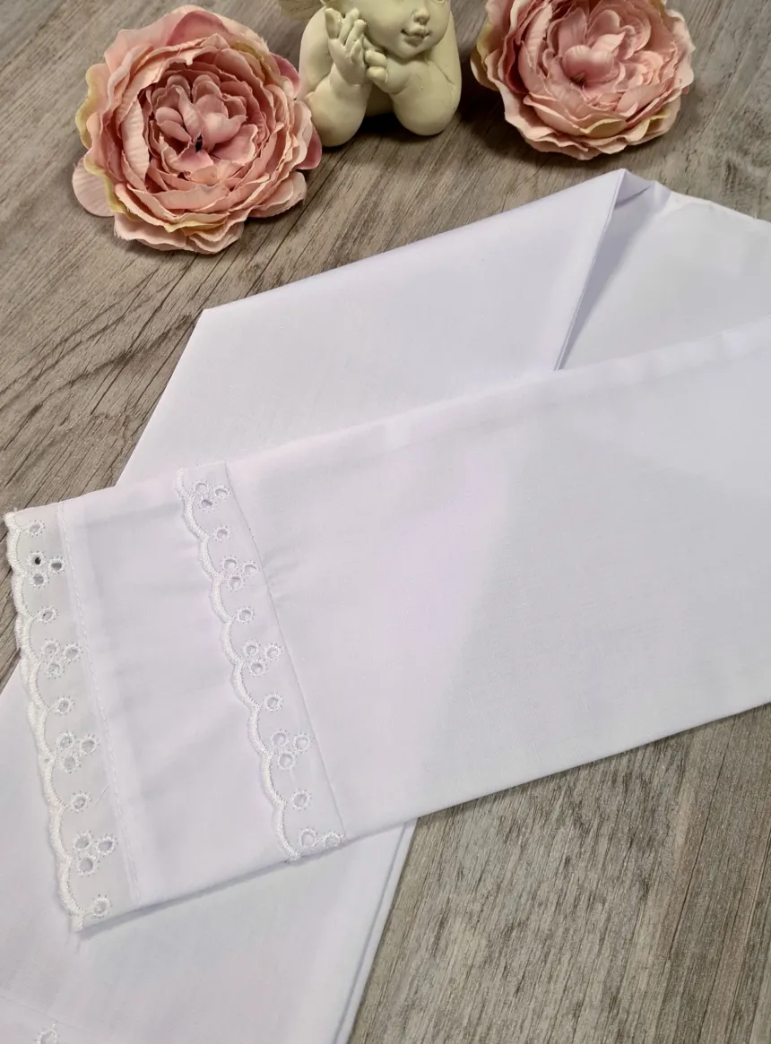 Etole de baptême coton / dentelle - Personnalisable Blanc