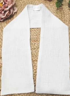 Etole de baptême coton gaze - personnalisable Blanc